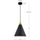 Dorothy Pendant Ceiling Light in Brushed Nickel with Black Detail