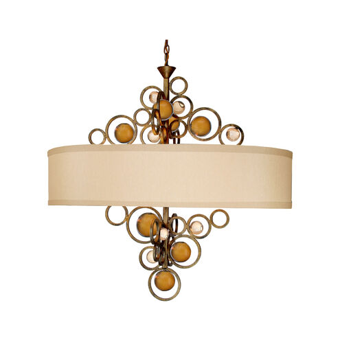 Wheels Of Flare 6 Light 36 inch Golden Ocher Chandelier Ceiling Light, Free Wheeling