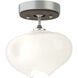 Ume 1 Light 6.3 inch Vintage Platinum and White Semi-Flush Ceiling Light in Vintage Platinum/White, Frosted