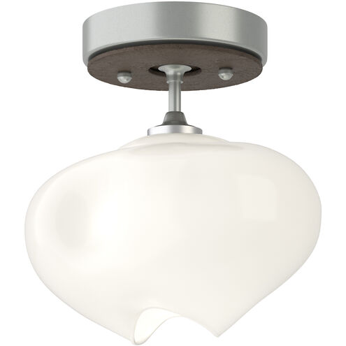 Ume 1 Light 6.3 inch Vintage Platinum and White Semi-Flush Ceiling Light in Vintage Platinum/White, Frosted