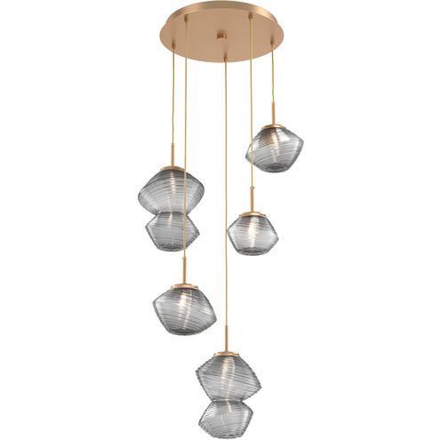 Mesa LED Novel Brass Chandelier Ceiling Light, Multi-Port Round