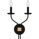 Margaret 2 Light 11 inch Matte Black Wall Sconce Wall Light, Small