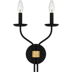 Margaret 2 Light 11 inch Matte Black Wall Sconce Wall Light, Small