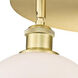Athens 3 Light 19.75 inch Satin Gold Flush Mount Ceiling Light in Matte White