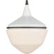 Mid-Century Schoolhouse 1 Light 12 inch Enamel White with Matte Black Mini Pendant Ceiling Light