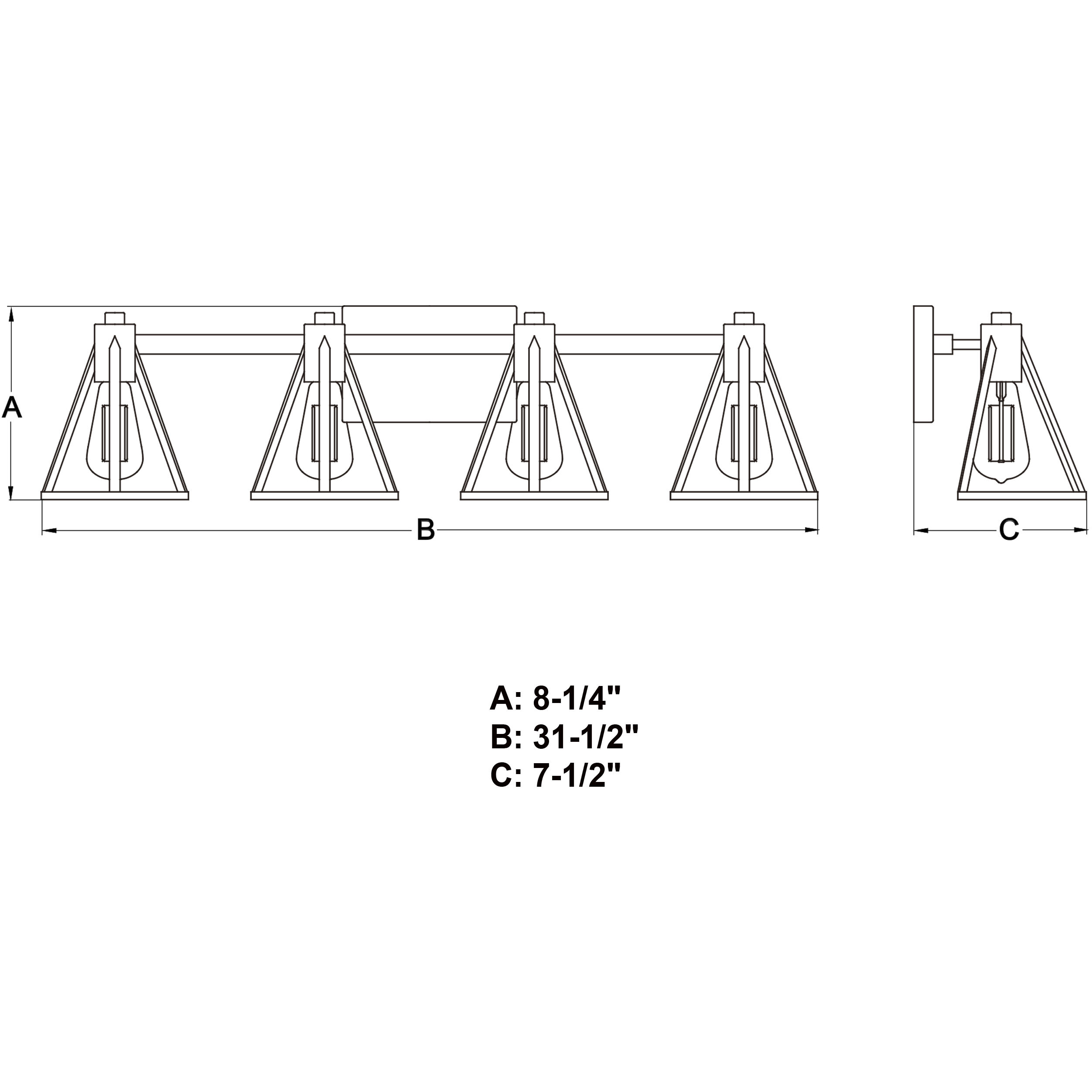 Ravenna LED 31.5 inch Matte Black Bathroom Light Wall Light in 4