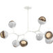 Cabochon LED 37.6 inch Salt White with White Marble Pendant Ceiling Light in 3000K LED, Bronze, Modern Branch
