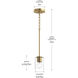 Replay 1 Light 3.88 inch Brushed Gold Mini-Pendant Ceiling Light