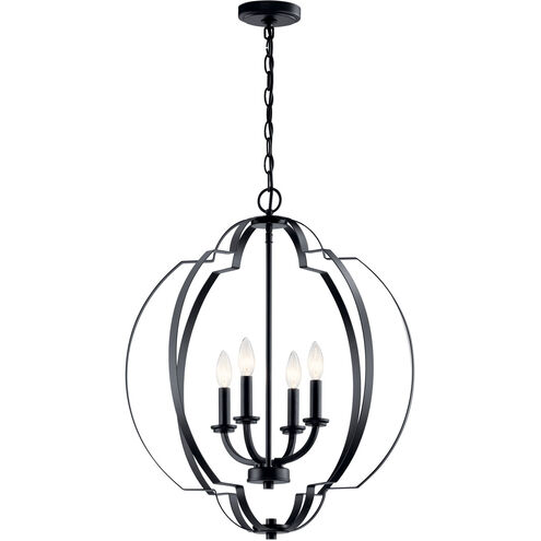 Voleta 4 Light 22 inch Black Large Foyer Pendants Ceiling Light, Large