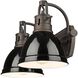 Duncan 2 Light 16.5 inch Rubbed Bronze Bath Vanity Light Wall Light in Black