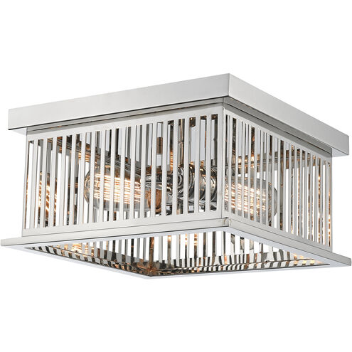 Camellia 2 Light 12 inch Polished Nickel Flush Mount Ceiling Light in Polished Nickel Steel