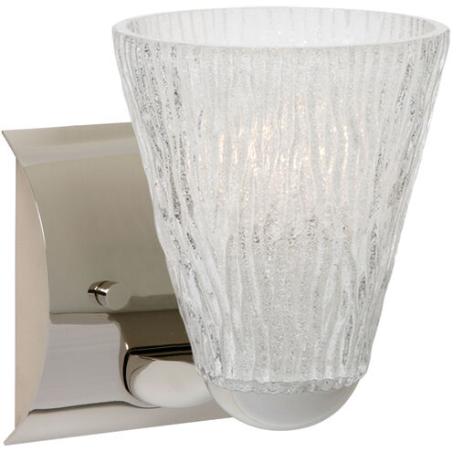 Nico 5 1 Light 5 inch Chrome Mini Sconce Wall Light in Incandescent, Glitter Stone Glass