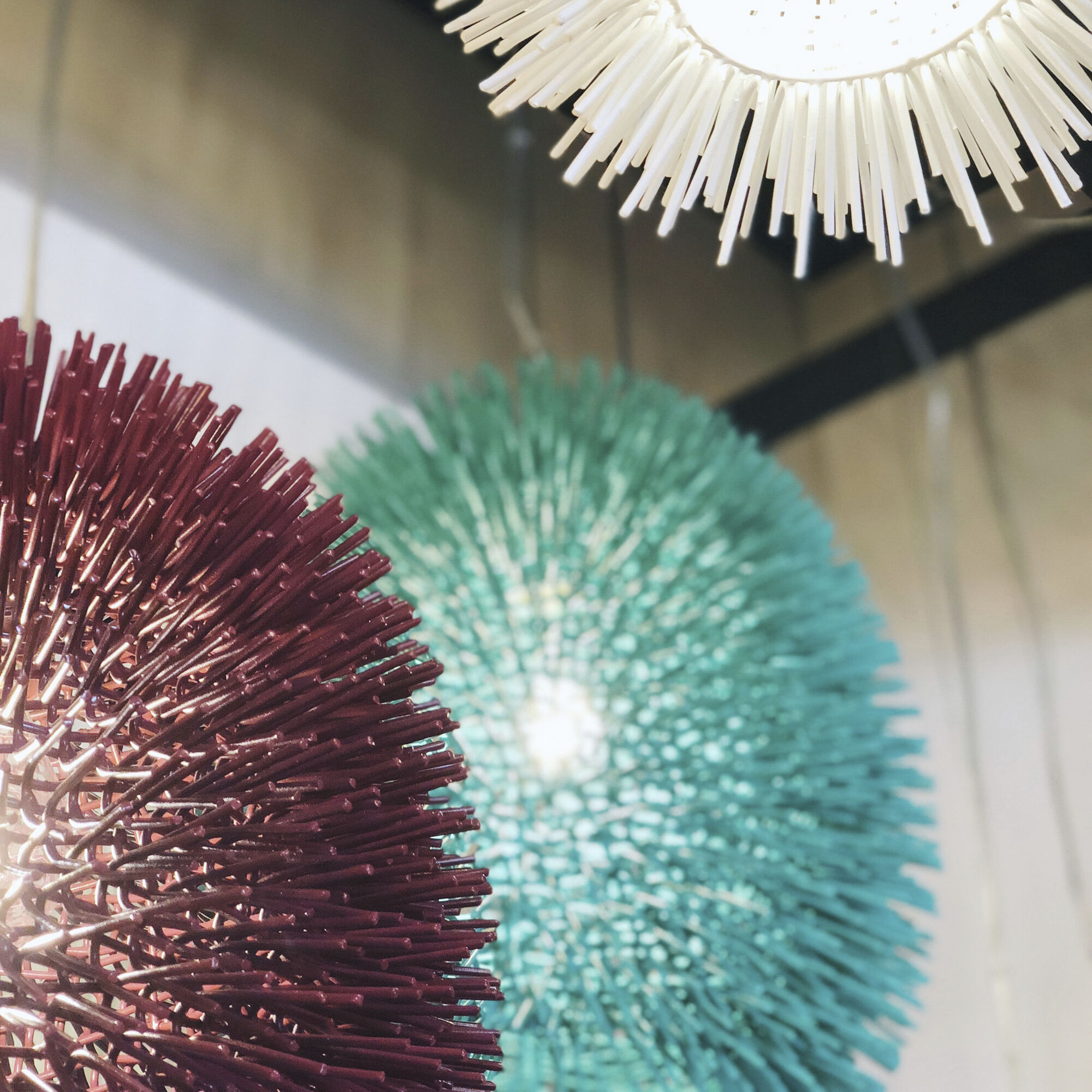 Urchin 1 Light 13 inch Aqua Velvet Pendant Ceiling Light