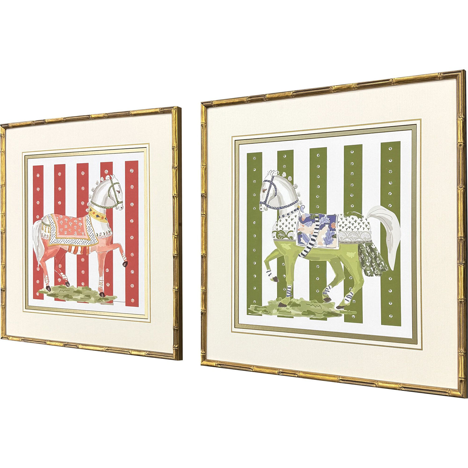 High Stepping Multi and Blue and Green and Red Framed Art