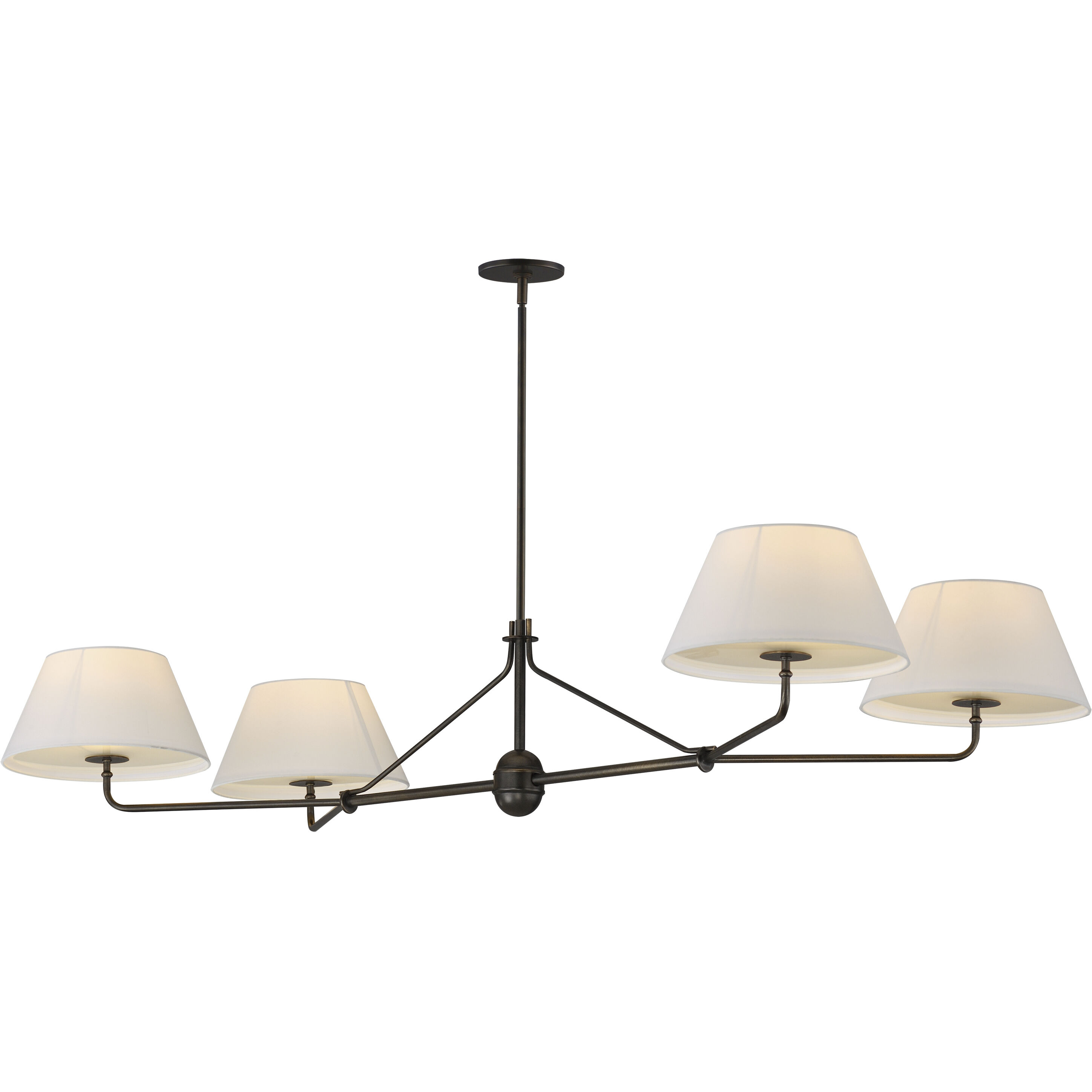 Dunbridge 4 Light 62 inch Antique Bronze Linear Pendant Ceiling Light