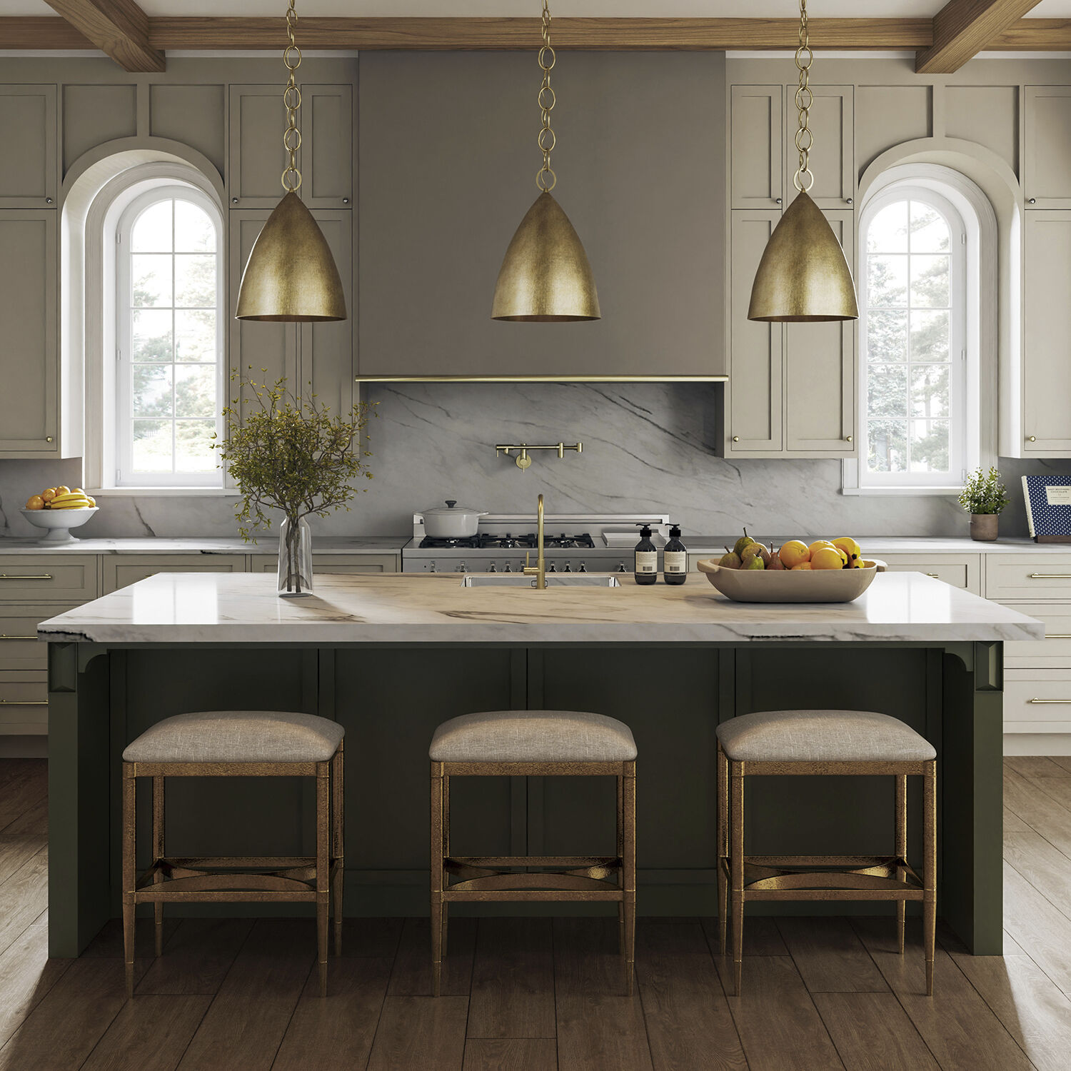 Francesca LED 13 inch Feathered Gold Pendant Ceiling Light