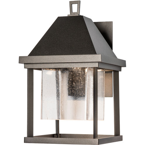 Dorset 1 Light 14.3 inch Coastal Burnished Steel Outdoor Sconce in Seeded Clear, Small