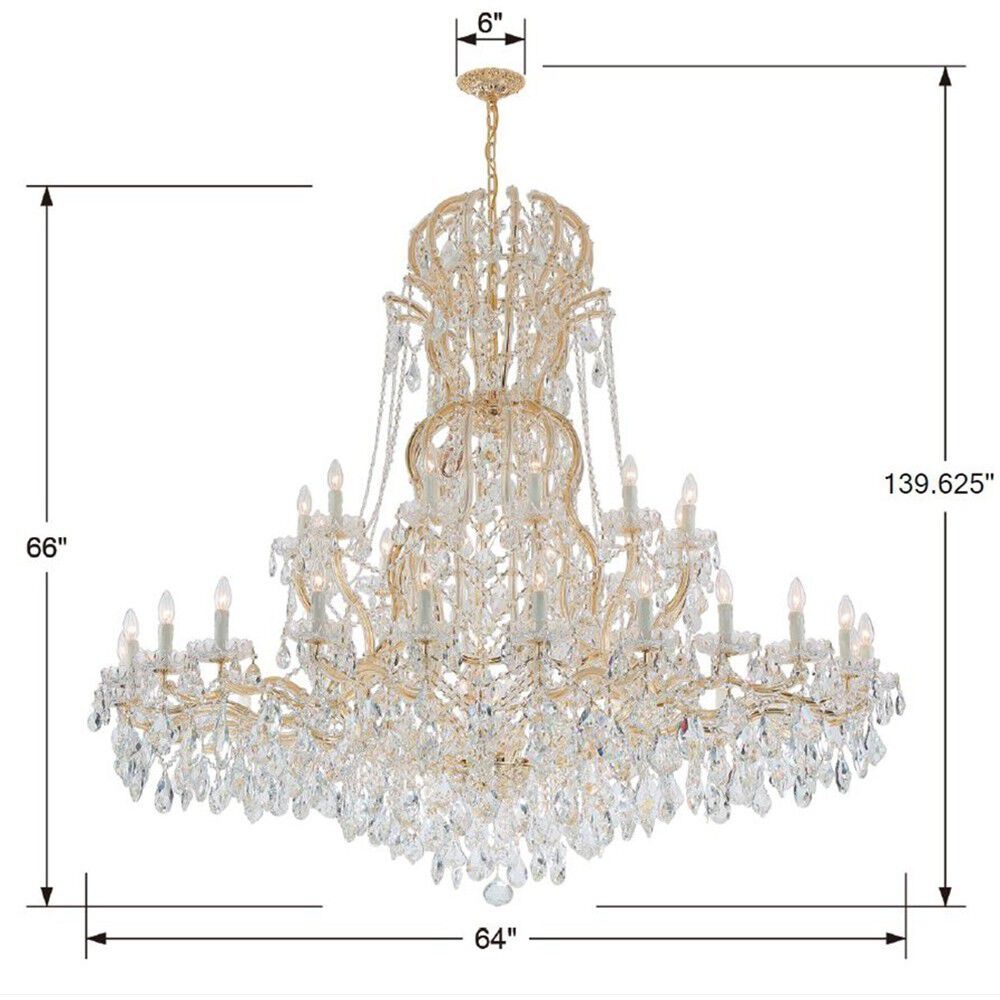 Maria Theresa 37 Light 64 inch Gold Chandelier Ceiling Light in Clear Hand Cut
