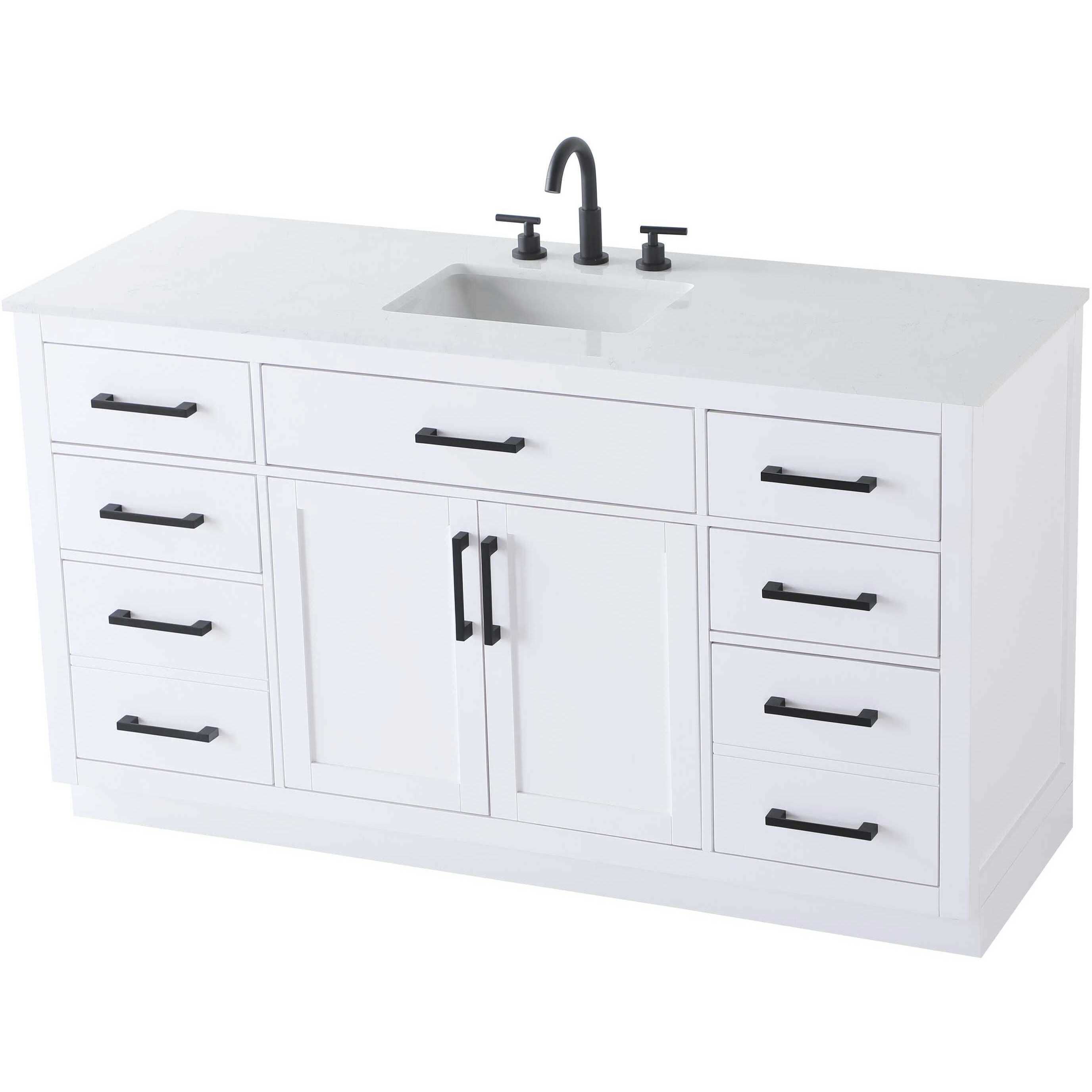 Alden 60 X 35 inch White Bathroom Vanity Cabinet