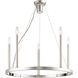 Alpine 6 Light 24 inch Polished Nickel Chandelier Ceiling Light