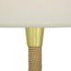 Hatteras 30 inch 150 watt Natural Rope with Modern Brass Table Lamp Portable Light in Fondine