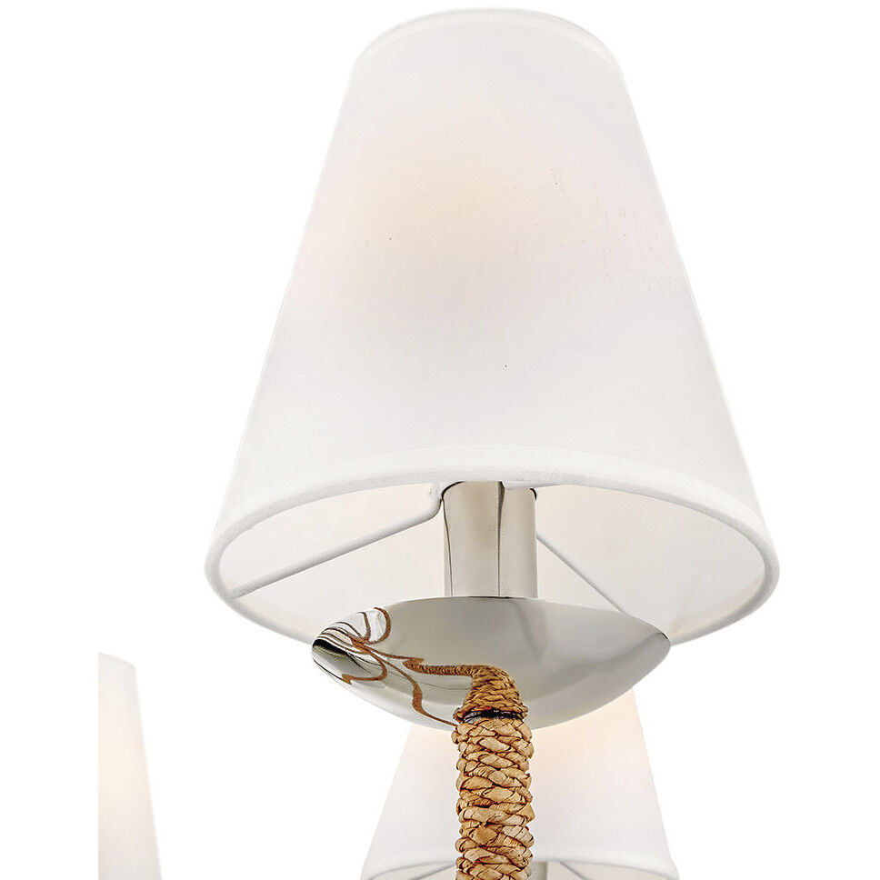 Harwich 7 Light 40 inch Polished Nickel with Natural Chandelier Ceiling Light