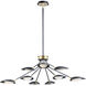 Scan LED 43.25 inch Black and Satin Brass Chandelier Ceiling Light