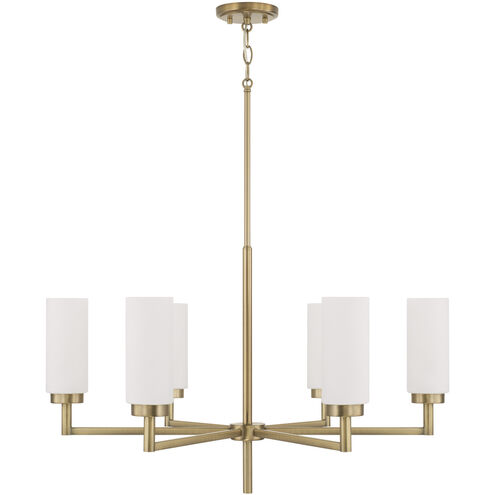 Alyssa 6 Light 31 inch Aged Brass Chandelier Ceiling Light