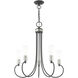 Bari 5 Light 25 inch Scandinavian Gray with Brushed Nickel Accents Chandelier Ceiling Light