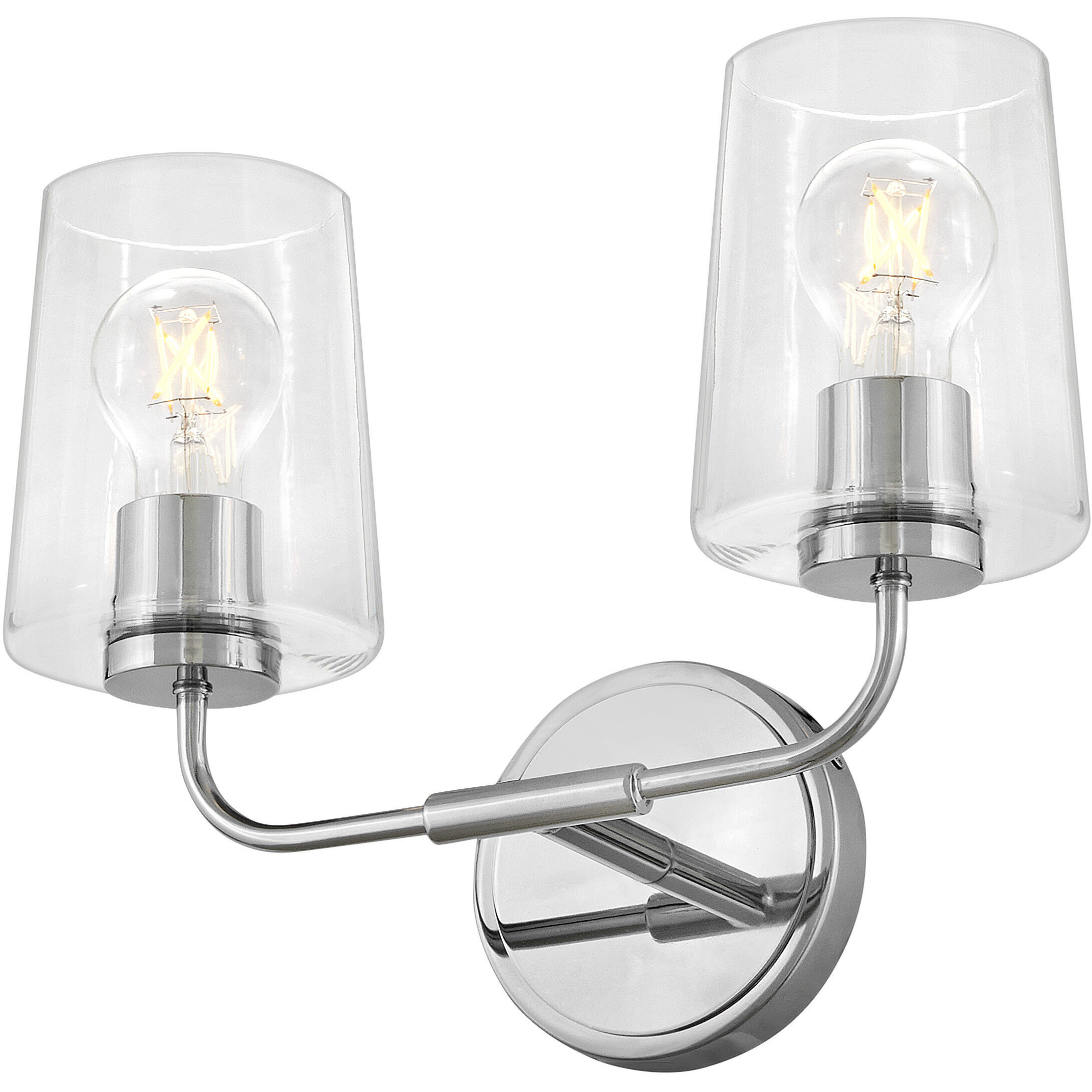 Kline 2 Light 14.25 inch Chrome Bath Wall Light in Clear