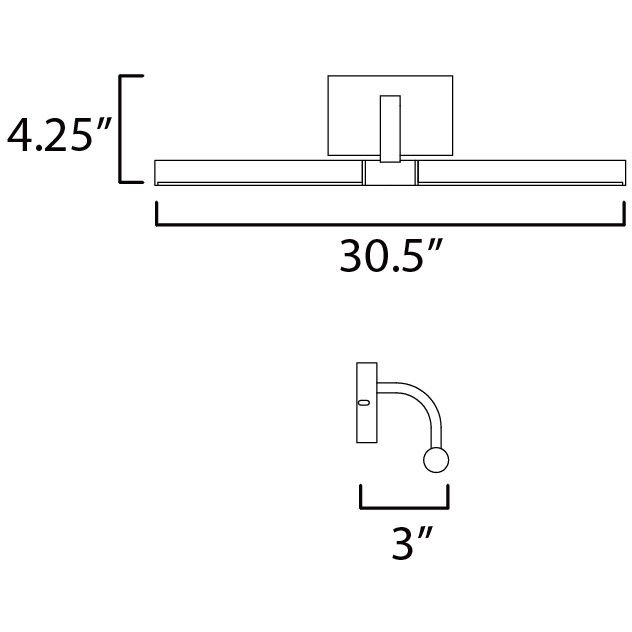 Mona LED 30.5 inch Black ADA Wall Sconce Wall Light