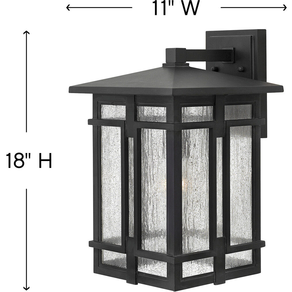 Tucker Outdoor Wall Mount Lantern in Museum Black, Large