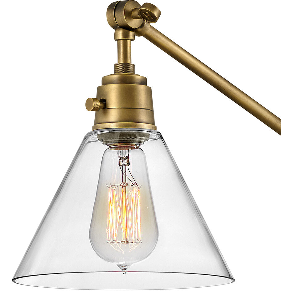 Arti 1 Light 7.75 inch Heritage Brass Indoor Wall Sconce Wall Light in Heritage Brass / Clear