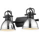 Yep Duncan Vanity Wall Light in Matte Black, Chrome