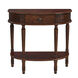 Mozart Demilune Console Table with Storage in Medium Brown
