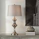 Cameron 30.75 inch 100 watt Brushed Nickel and Silver Glass and Grey Table Lamp Portable Light