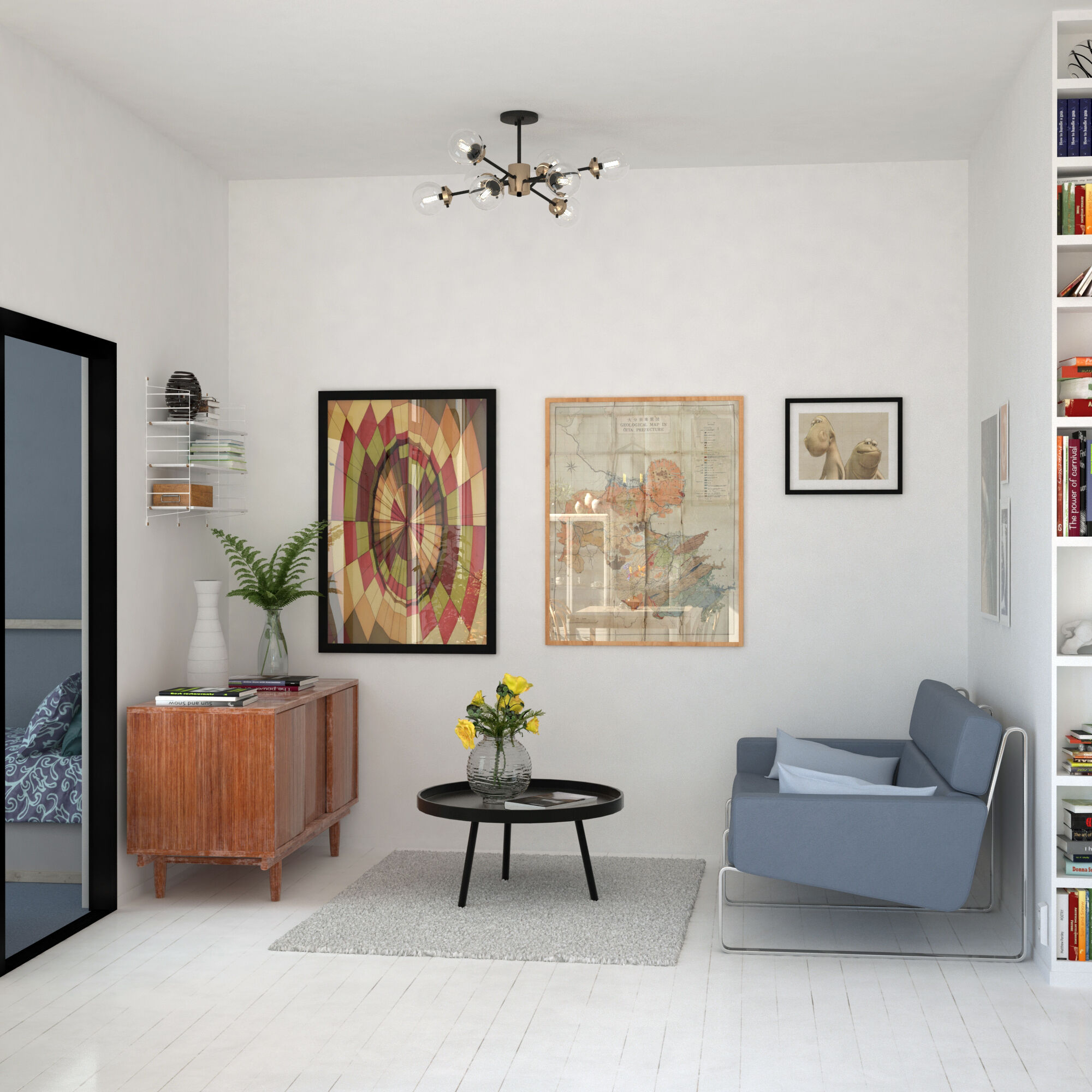 Orbit LED 32 inch Muted Brass and Oil Rubbed Bronze Semi-Flush Mount Ceiling Light