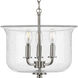 Winslett 3 Light 14 inch Brushed Nickel Semi-Flush Mount Convertible Ceiling Light