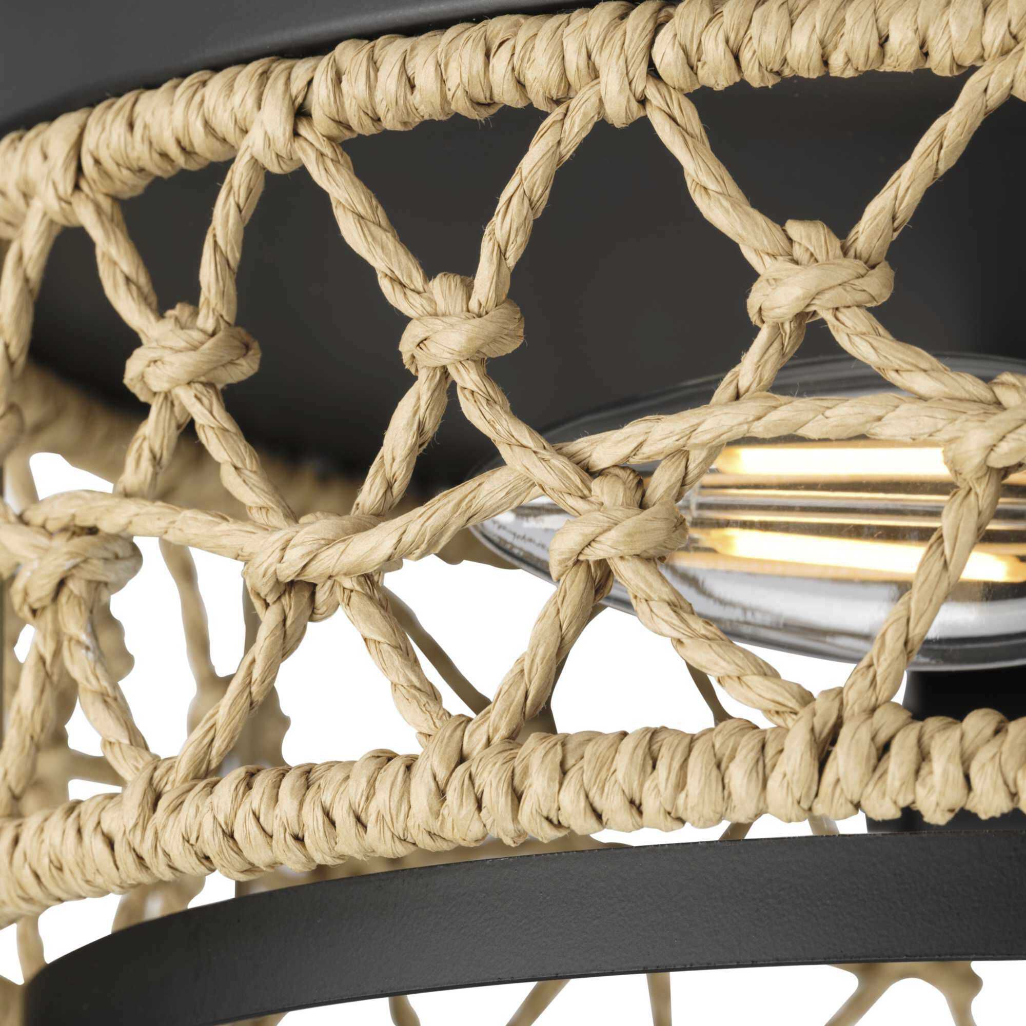 Chandra 2 Light 12 inch Matte Black Flushmount Ceiling Light, Design Series