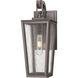 Madison 1 Light 14.38 inch Bronze Outdoor Sconce in Seedy Glass
