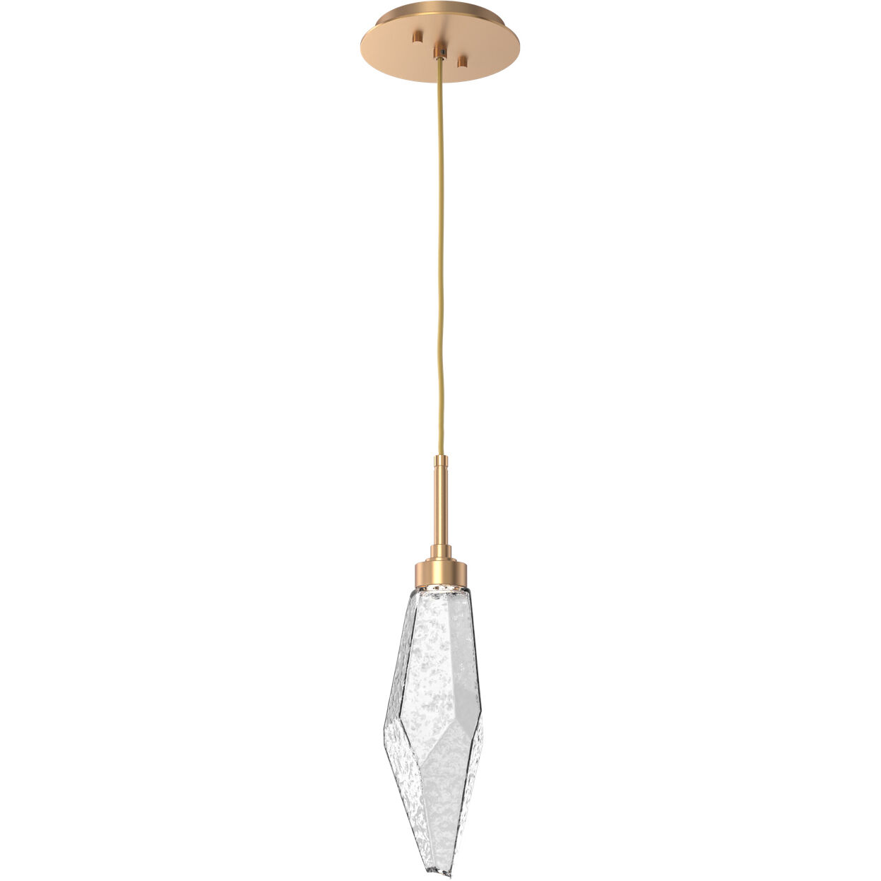 Rock Crystal LED 3.9 inch Novel Brass Pendant Ceiling Light in Chilled Clear, 2700K LED
