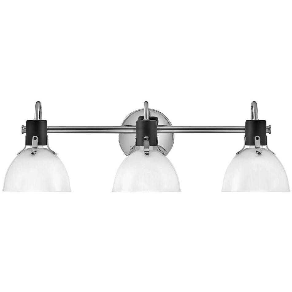 Hinkley 51113CM Argo 3 Light 24.5 inch Chrome with Black Vanity Light Wall Light
