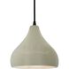 Radiance LED 8 inch Celadon Green Crackle and Matte Black Pendant Ceiling Light