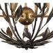 Broche 6 Light 21 inch English Bronze and Antique Gold Chandelier Ceiling Light