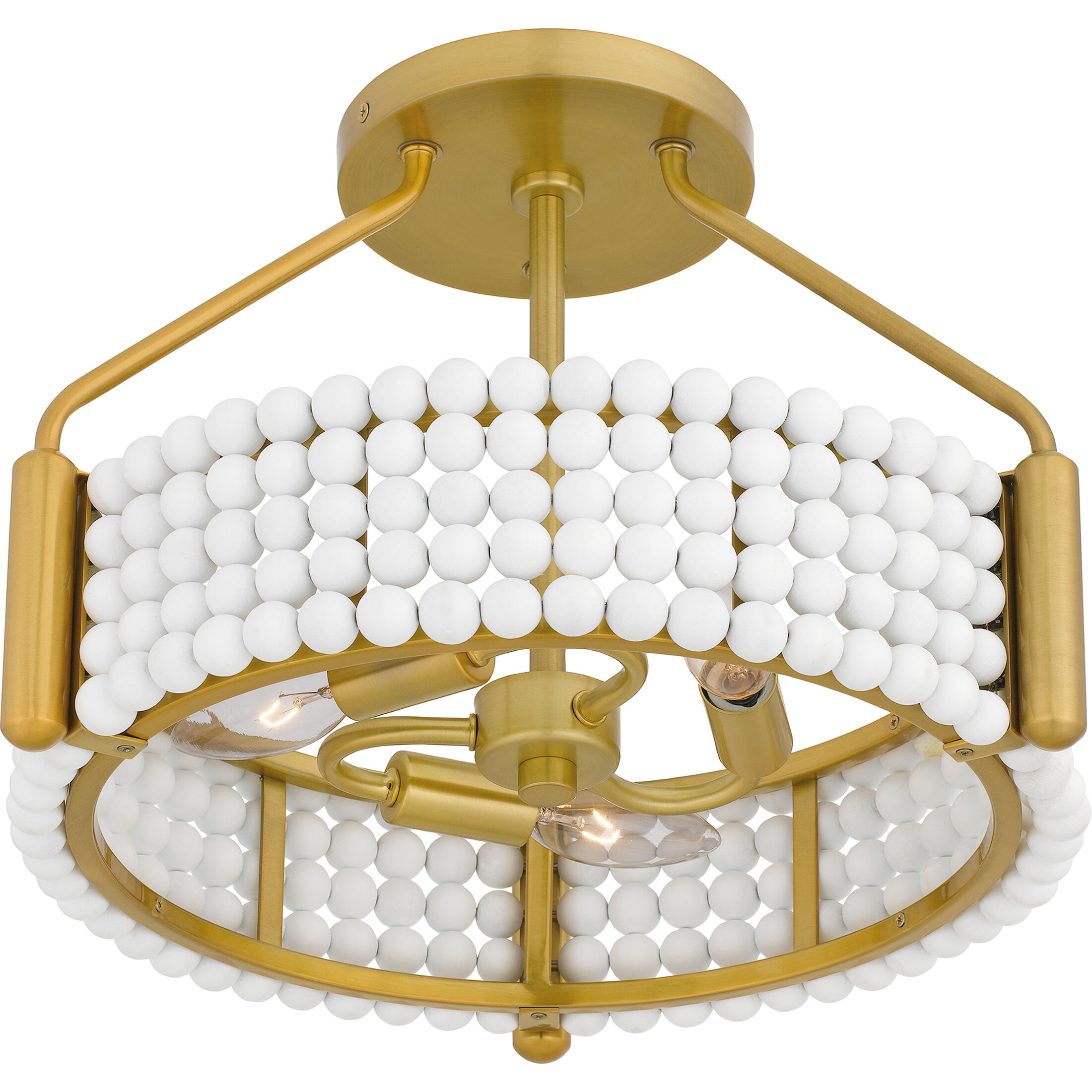 Molly 3 Light 16 inch Brushed Gold Semi-Flush Mount Ceiling Light, Medium