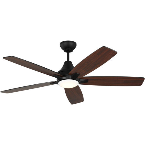 Lowden 52 LED 52 inch Midnight Black with Midnight Black/American Walnut reversible blades Indoor/Outdoor Ceiling Fan