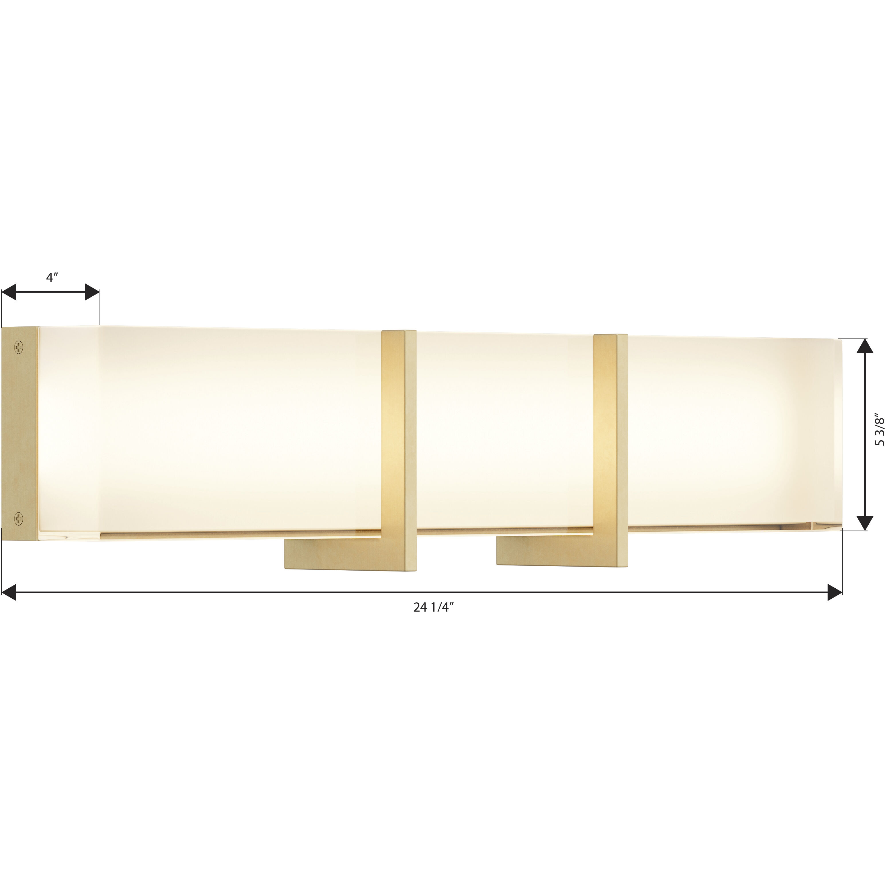 High Rise LED 24.25 inch Legacy Brass Bath Bar Wall Light