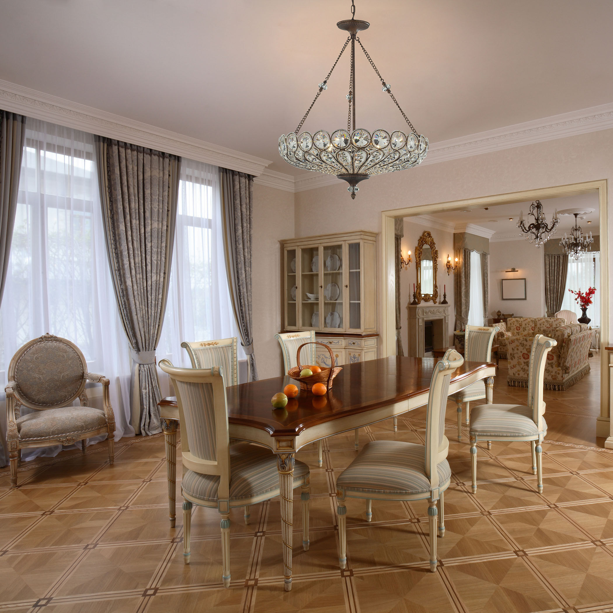 Christina 6 Light 26 inch Antique Bronze Chandelier Ceiling Light