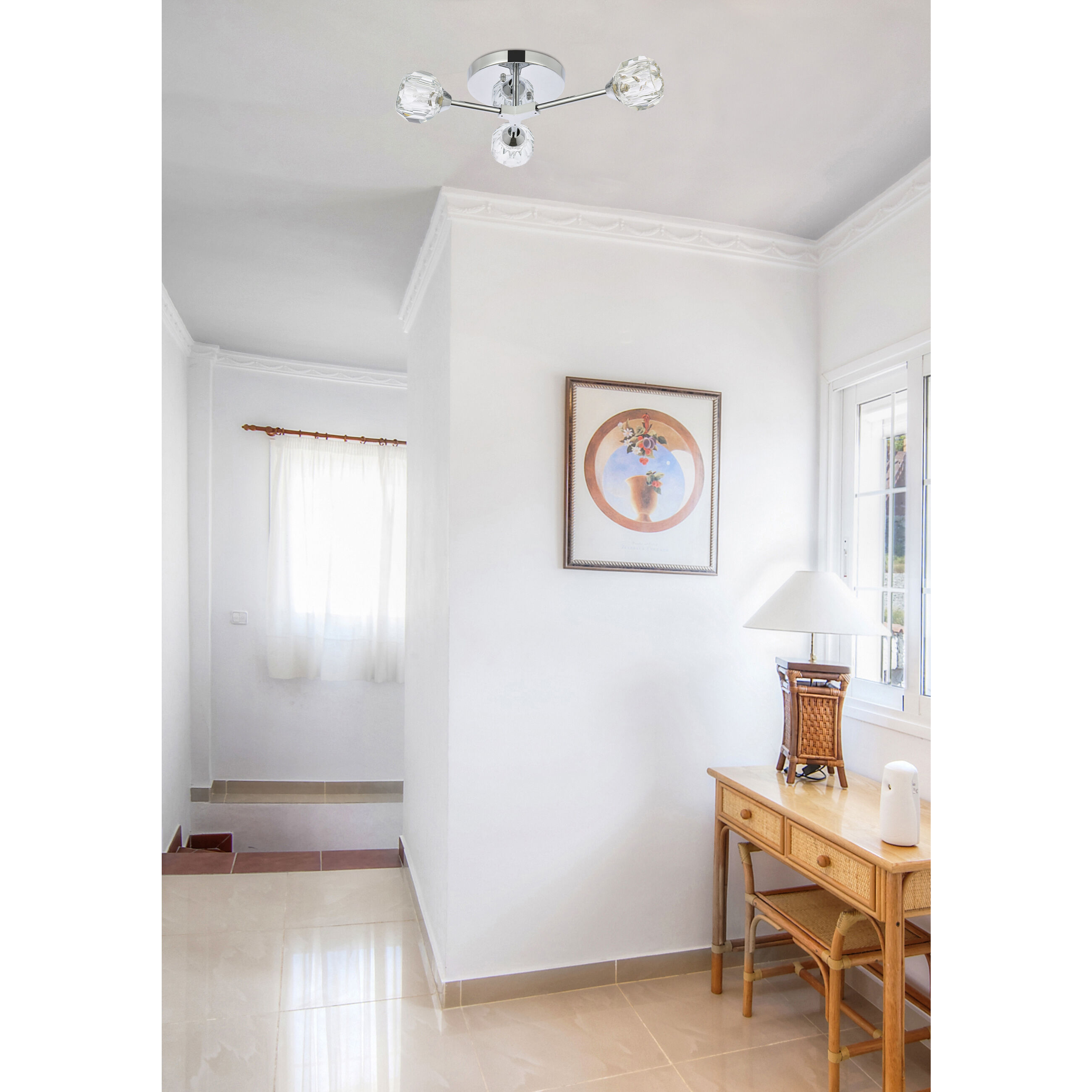 Zayne 3 Light 15 inch Chrome Flush Mount Ceiling Light