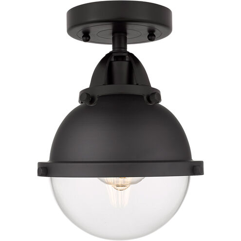 Nouveau 2 Hampden LED 7.25 inch Brushed Brass Semi-Flush Mount Ceiling Light in Clear Glass